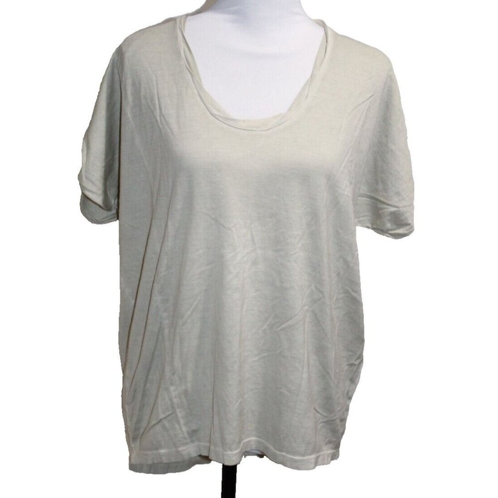Hope Boxy Tee T Shirt Women's Size 40 US 10 Cream Cap Sleeve Top Cotton